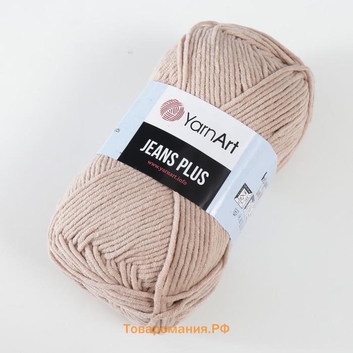 Пряжа для вязания спицами, крючком YarnArt, Jeans plus, 55% хлопок, 45% акрил, 160 м/100 г, (87 св. беж)