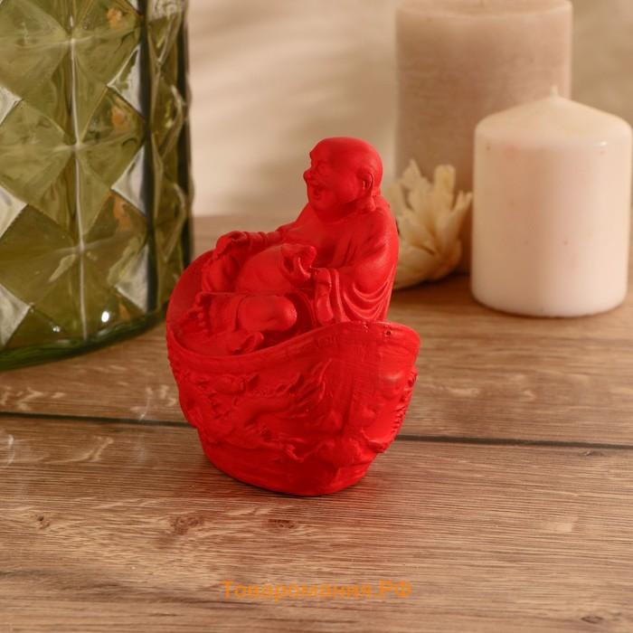 Сувенир "Будда" камень 10х10 см, красный