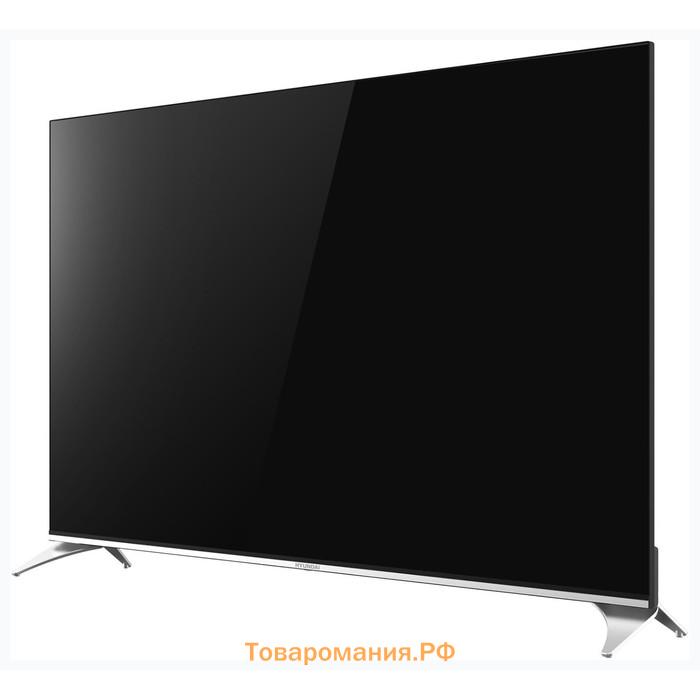 Телевизор QLED Hyundai H-LED55QBU7500, 55", 3840x2160, DVB-T/T2/C/S2, HDMI 3, USBх2, Smart TV, черный