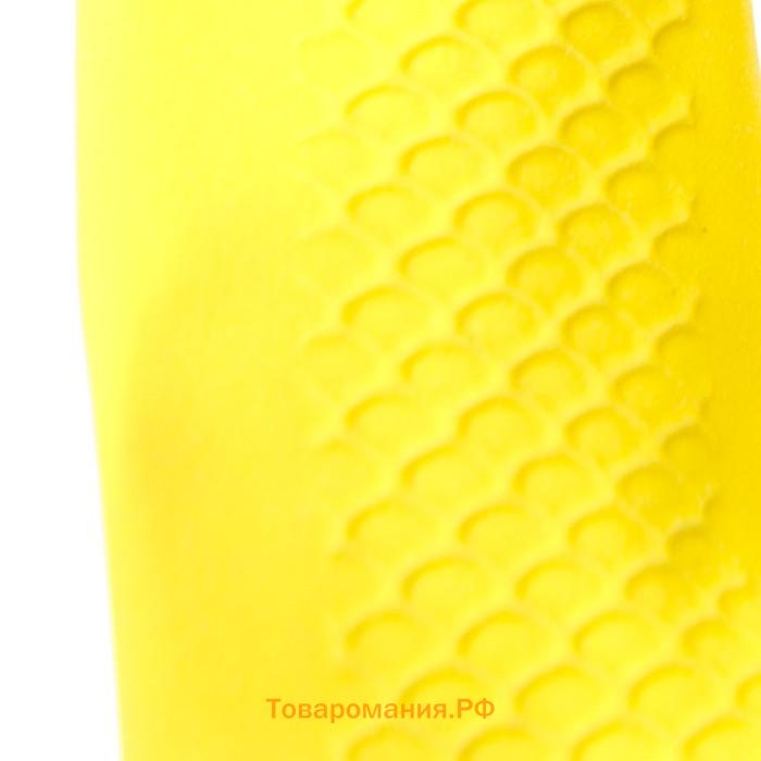 Перчатки латексные многоразовые желтые, размер L
