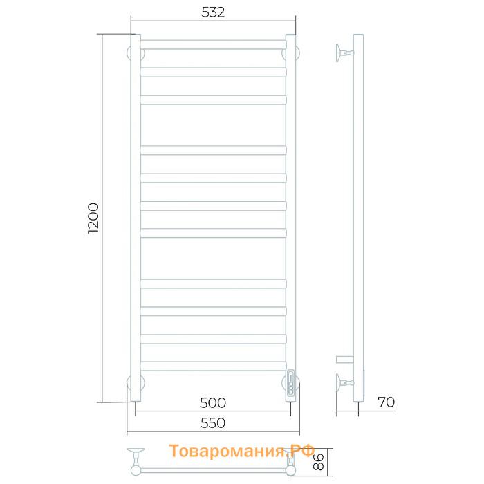 Полотенцесушитель электрический Larusso "Классик Премиум" П11, 500х1200 мм, 261 Вт