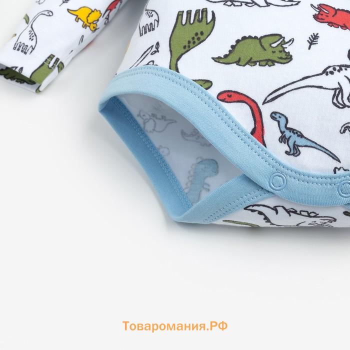 Боди для мальчика, цвет белый, рост 74 см (6-9м)