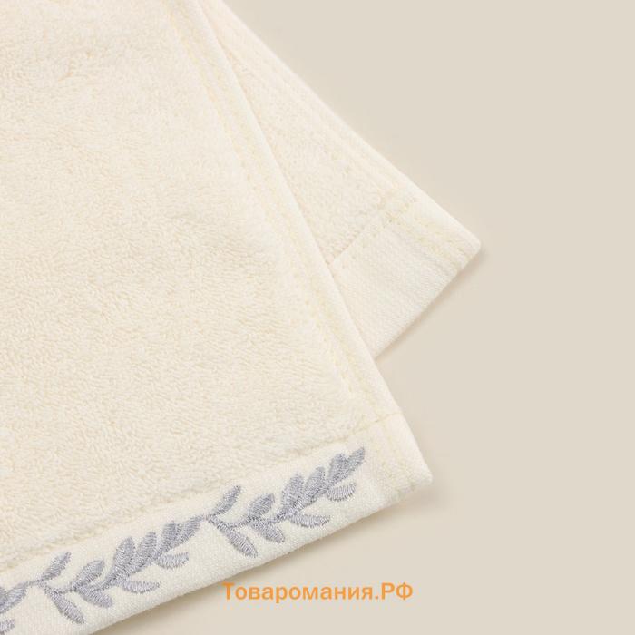 Полотенце махровое SL HOME: Floral "Айвори" 30х60 см, 100% хлопок, 550 г/м2