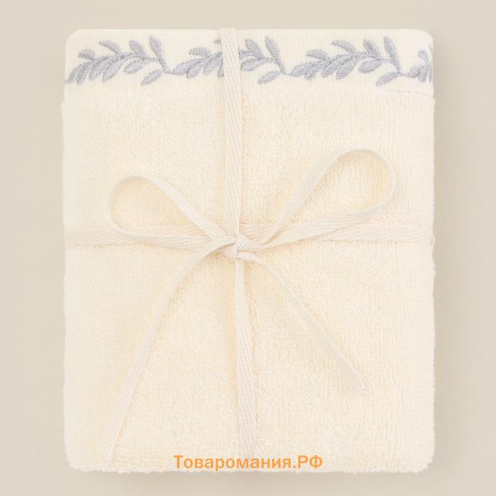 Полотенце махровое SL HOME: Floral "Айвори" 30х60 см, 100% хлопок, 550 г/м2