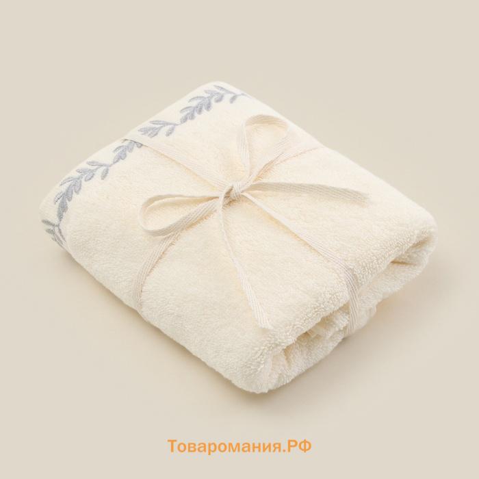 Полотенце махровое SL HOME: Floral "Айвори" 30х60 см, 100% хлопок, 550 г/м2