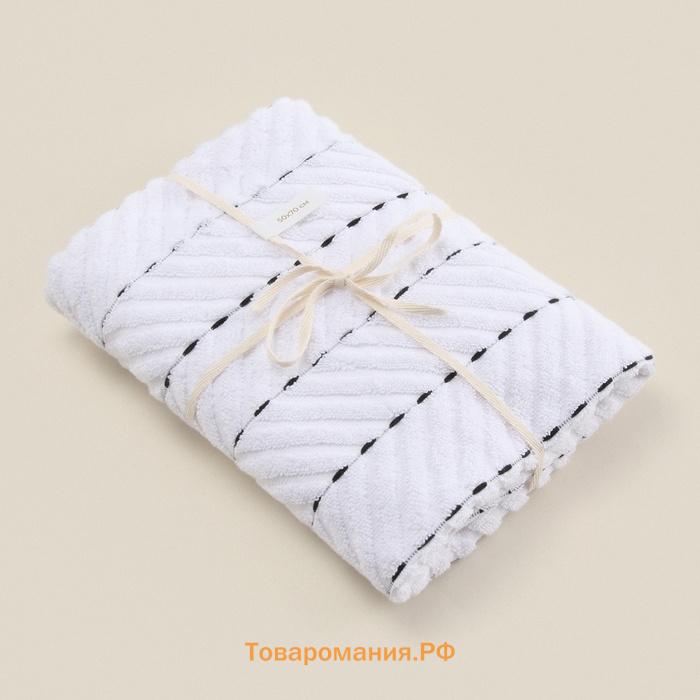 Коврик махровый SL HOME: Lines "Блан де Блан" 50х70 см, 100% хлопок, 750 г/м2