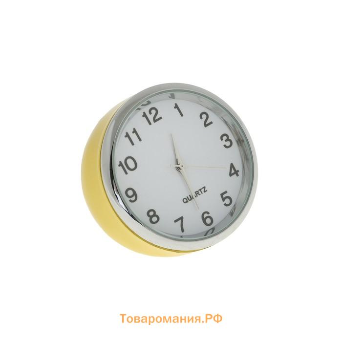 Часы автомобильные, внутрисалонные, d=4.5 см, желтые