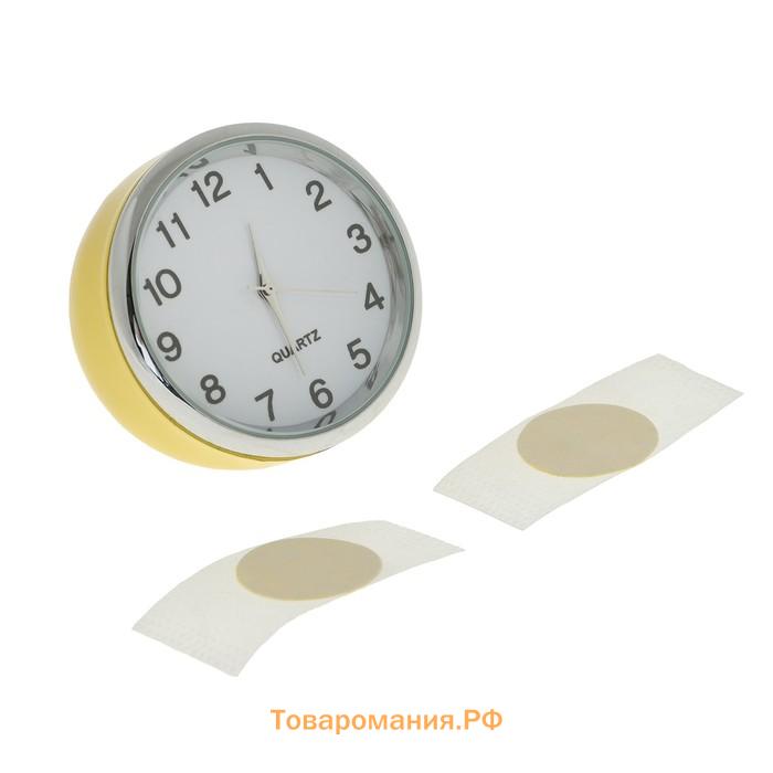 Часы автомобильные, внутрисалонные, d=4.5 см, желтые