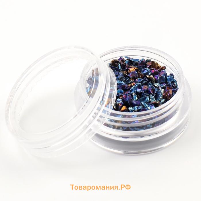 Фигурки для декора «Камень», объёмные, синие, голографические
