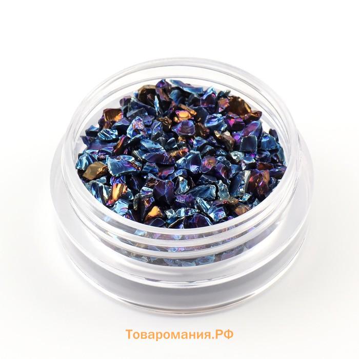 Фигурки для декора «Камень», объёмные, синие, голографические