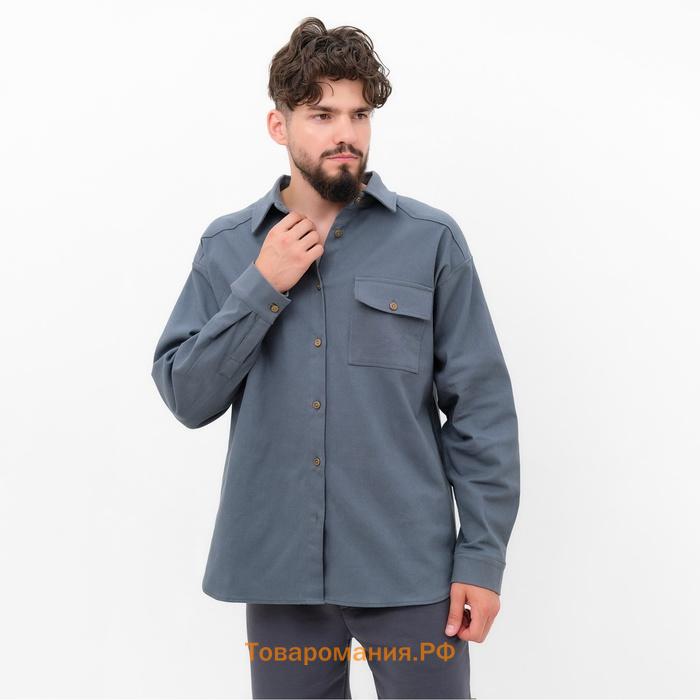 Рубашка мужская MIST oversize размер 50, графитовый