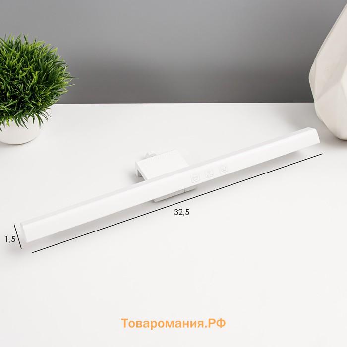 Светильник для монитора "Люкс" LED 5Вт 3000К-6000К 249Лм Ra85 USB белый 8,3х2,9х33см