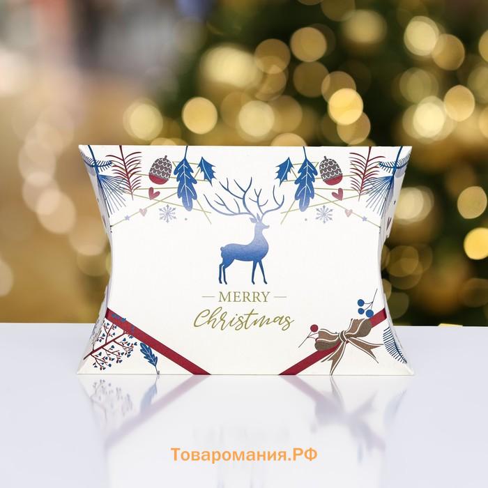 Коробка складная, подарочная новогодняя "Merry christmas" 15 х 11 х 3 см.