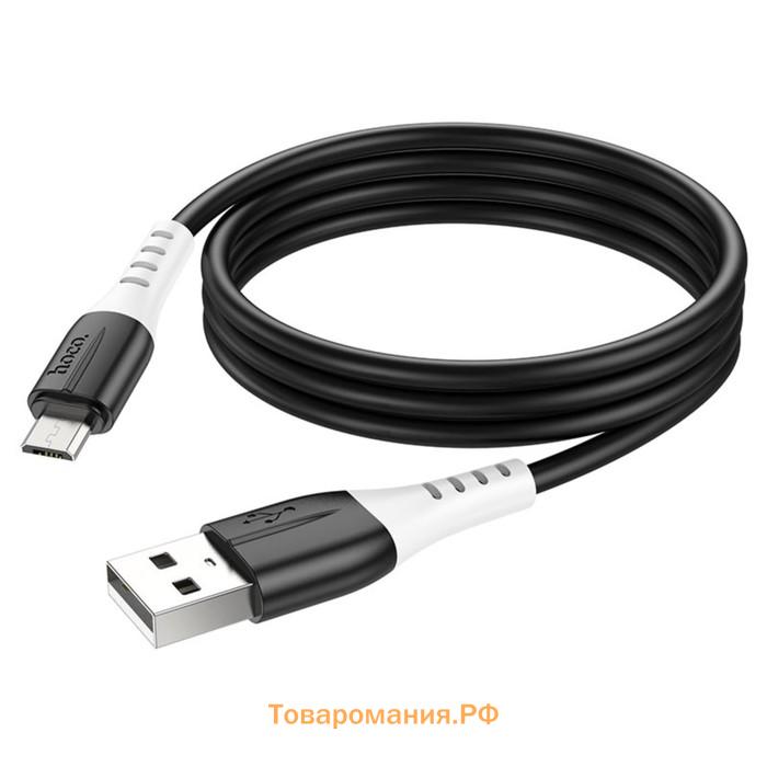 Кабель Hoco X82, MicroUSB - USB, 2.4 А, 1 м, оплётка силикон, чёрный