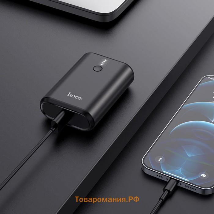 Внешний аккумулятор Hoco Q3, 10000 мАч, 1 USB, 1 Type-C, 3 А,быстрая зарядка, дисплей,чёрный