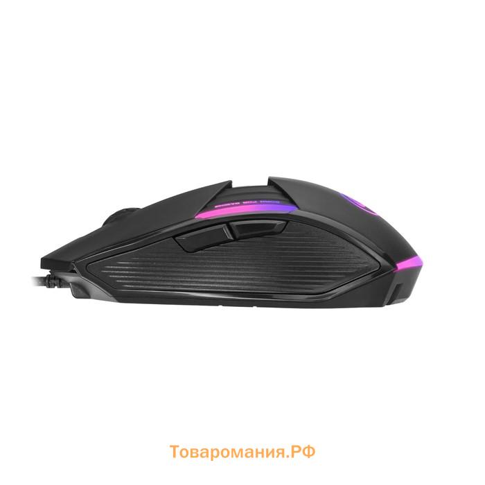 Мышь Marvo M291, игровая, проводная, оптическая, подсветка, 6400 dpi, USB, 1.5 м, чёрная