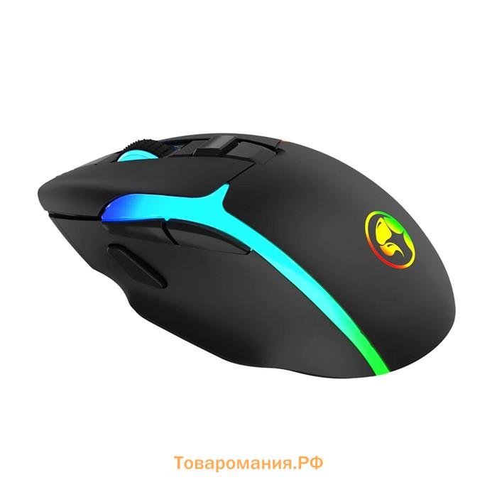 Мышь Marvo M729W Pro, игровая,беспроводная, съемный Type-C, оптическая, RGB, 8000 dpi,чёрная