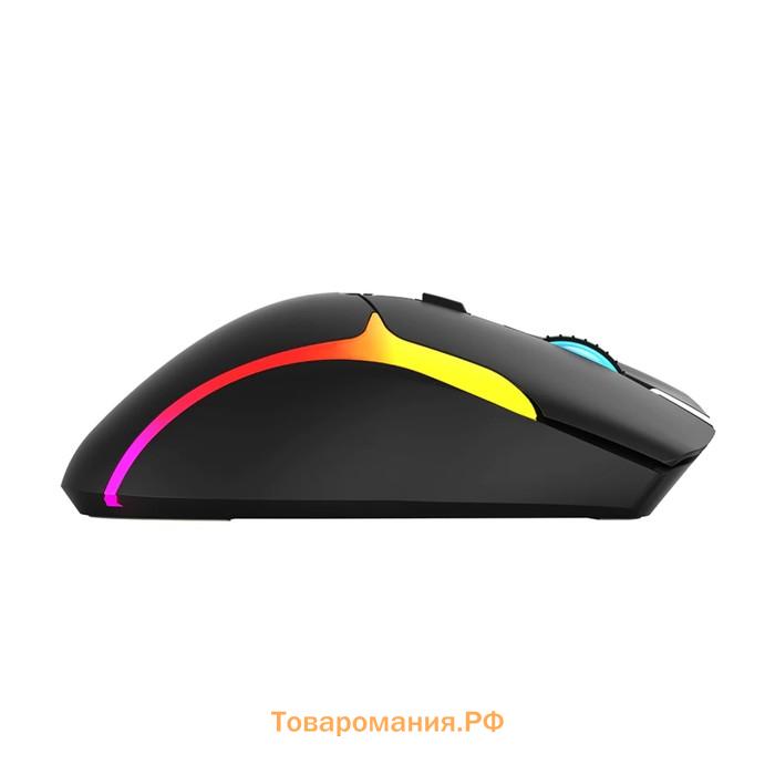 Мышь Marvo M729W Pro, игровая,беспроводная, съемный Type-C, оптическая, RGB, 8000 dpi,чёрная