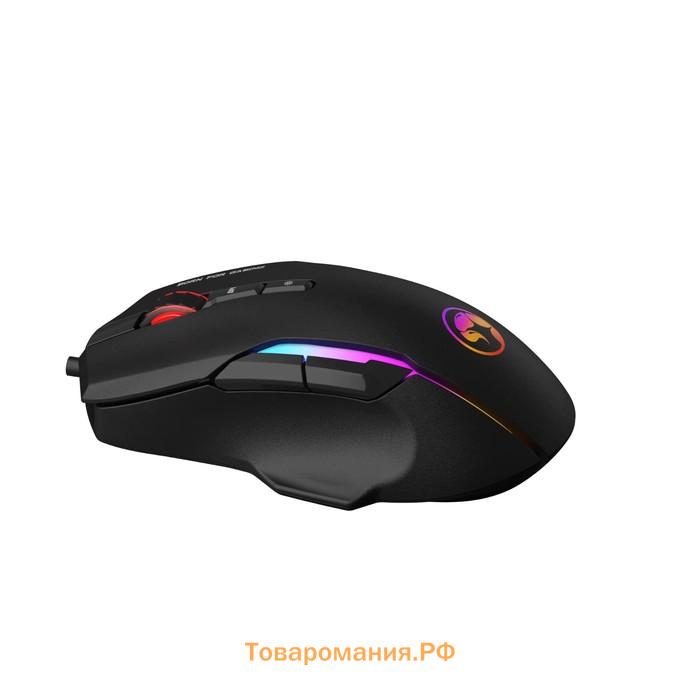 Мышь Marvo G945, игровая, проводная, оптическая, RGB, 10000 dpi, USB, 1.8 м, чёрная