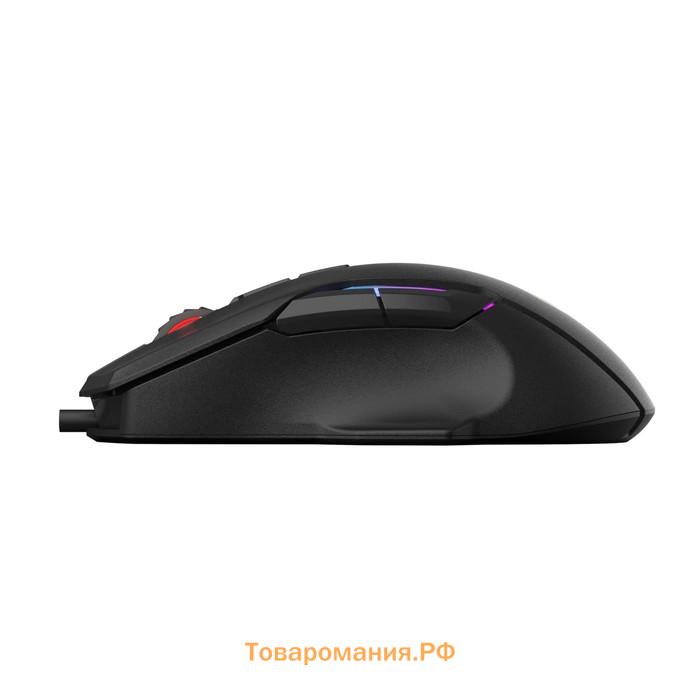 Мышь Marvo G945, игровая, проводная, оптическая, RGB, 10000 dpi, USB, 1.8 м, чёрная