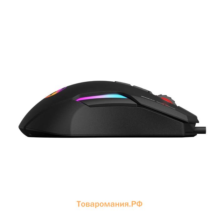 Мышь Marvo G945, игровая, проводная, оптическая, RGB, 10000 dpi, USB, 1.8 м, чёрная