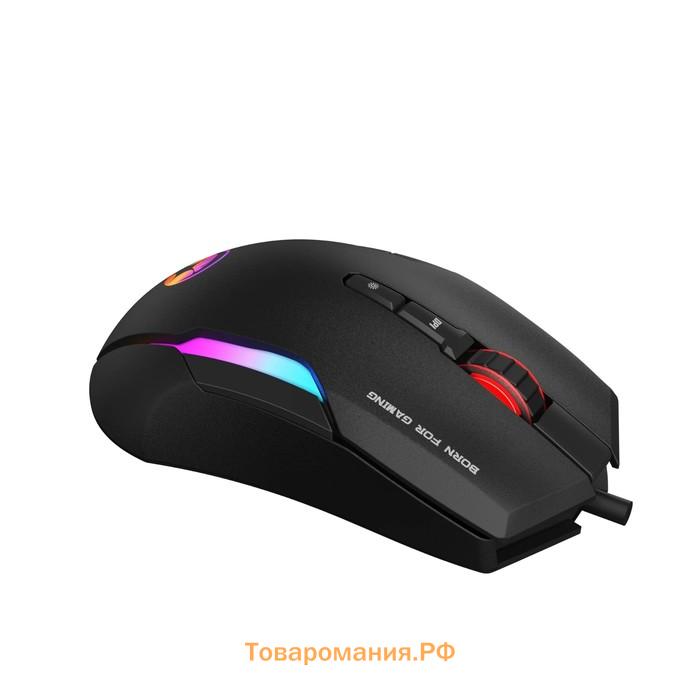 Мышь Marvo G945, игровая, проводная, оптическая, RGB, 10000 dpi, USB, 1.8 м, чёрная