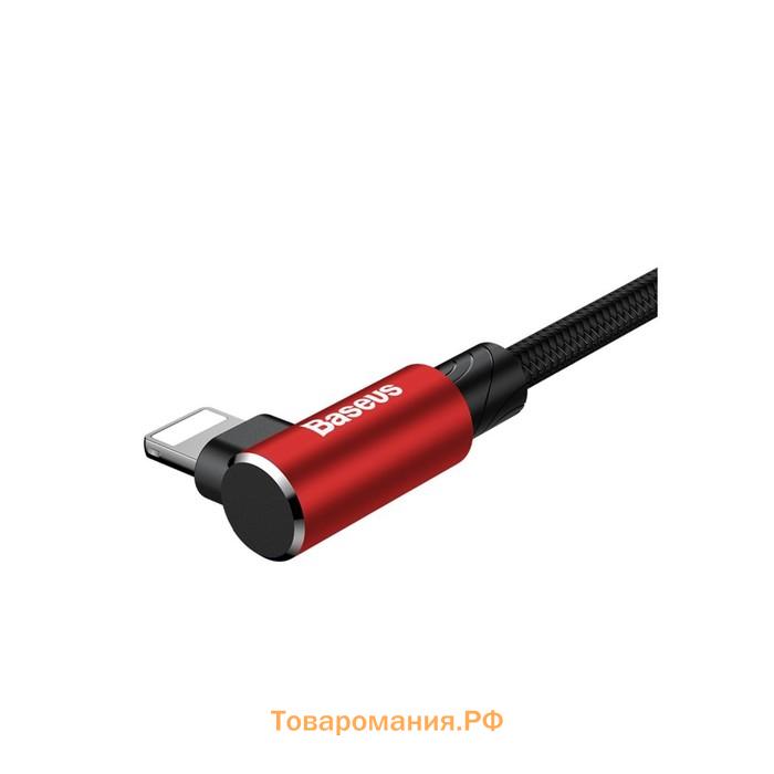 Кабель Baseus, MVP Elbow Type, Lightning - USB, 2 А, 1 м, угловой, красный