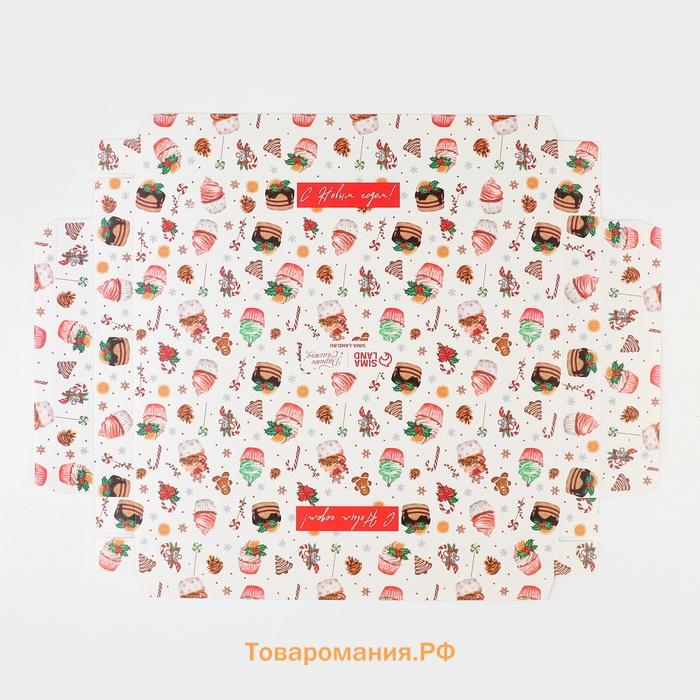 Коробка для муссовых пирожных «С Новым годом», сладости, 27 х 17.5 х 6.5 см