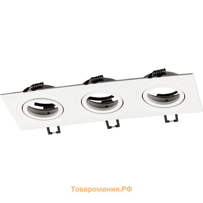 Свет-к встр-й, ARTIN, прямоуг 260×94х25мм монтаж отверст 75×230мм 3х GU5.3 Al черный