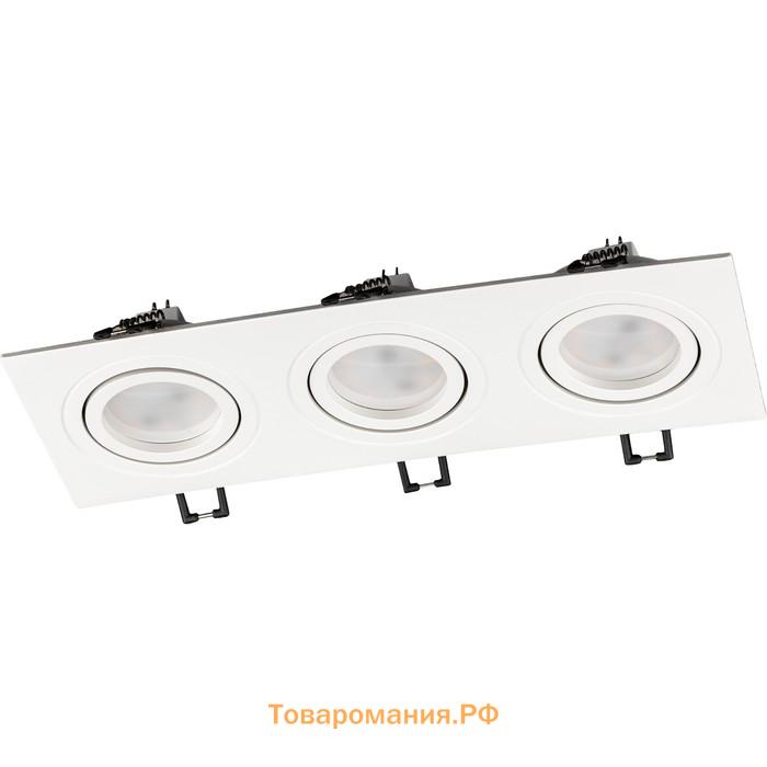 Свет-к встр-й, ARTIN, прямоуг 260×94х25мм монтаж отверст 75×230мм 3х GU5.3 Al черный