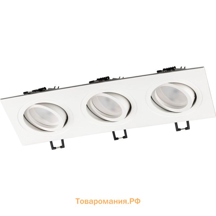 Свет-к встр-й, ARTIN, прямоуг 260×94х25мм монтаж отверст 75×230мм 3х GU5.3 Al черный
