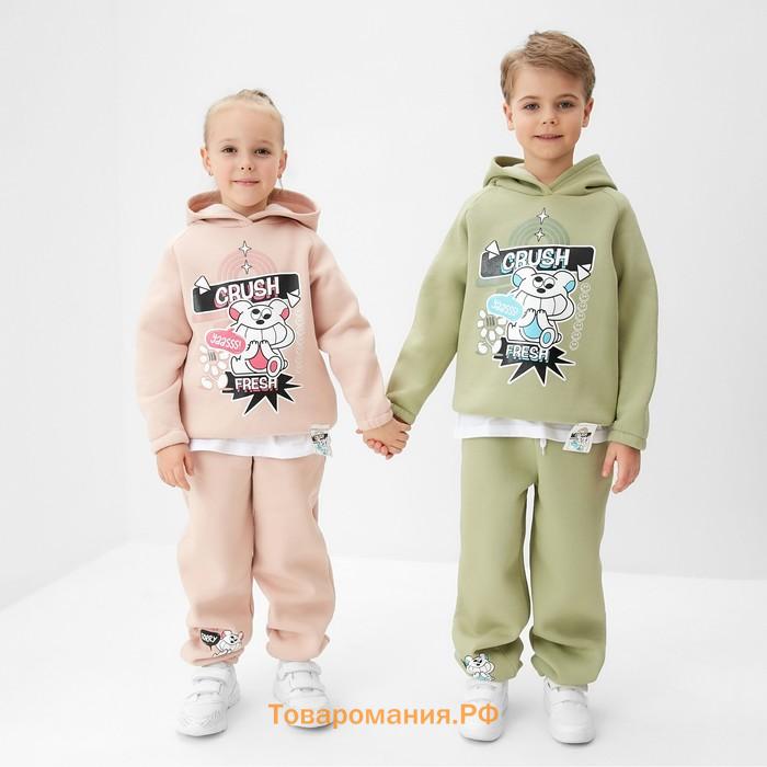 Толстовка (худи) для девочки MINAKU: CRUSH, розовая, рост 110 см