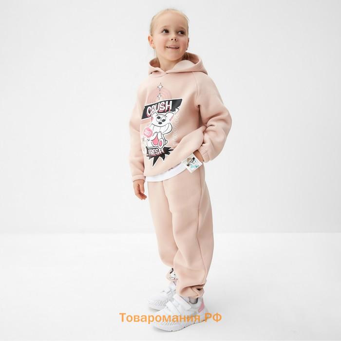 Толстовка (худи) для девочки MINAKU: CRUSH, розовая, рост 146 см