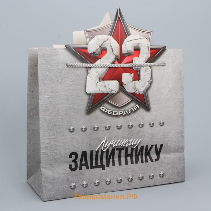 Пакет подарочный, упаковка, «С 23 февраля», 25 х 26 х 10 см