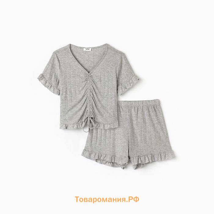 Пижама женская (футболка и шорты) KAFTAN Gray р. 48-50