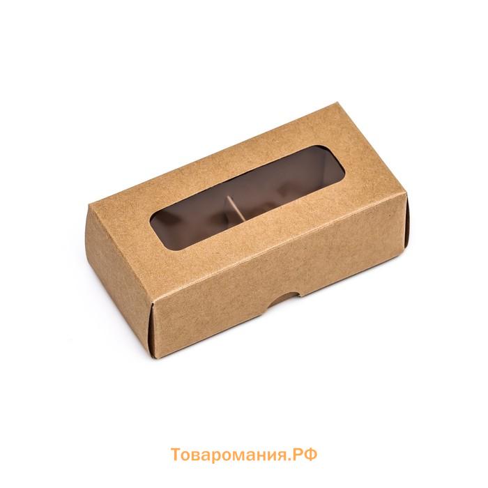 Коробка для 2 конфеты, крафт, 5 х 10,5 х 3,5 см. Кондитерская упаковка