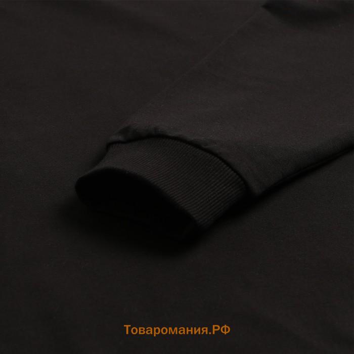 Свитшот мужской, цвет чёрный, размер 52 (XL)