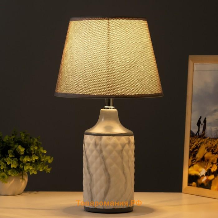 Настольная лампа RISALUX «Аннет», E14, 40 Вт, бело-серый, 23×23×41 см