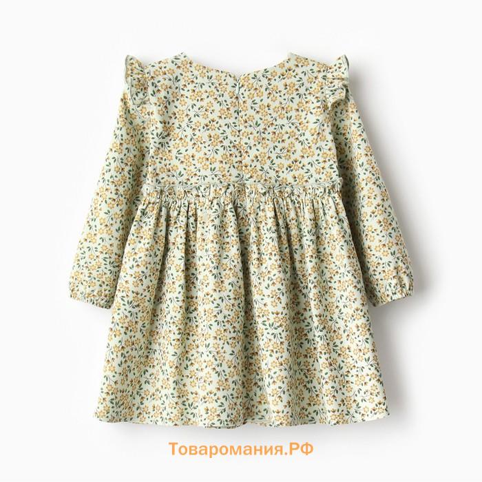 Платье для девочки MINAKU: Cotton collection, цвет фисташковый, рост 104 см