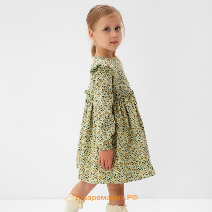 Платье для девочки MINAKU: Cotton collection, цвет фисташковый, рост 104 см