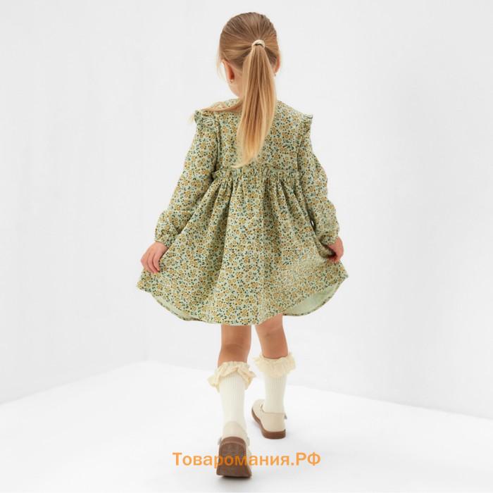 Платье для девочки MINAKU: Cotton collection, цвет фисташковый, рост 104 см