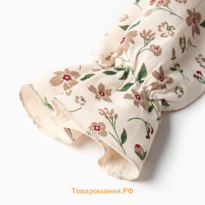 Платье для девочки MINAKU: Cotton collection цвет бежевый, р-р 98