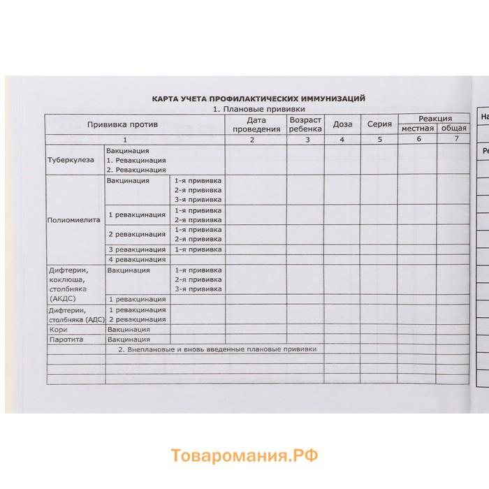 Медицинская карта ребёнка "Коллаж", форма №112/у, 40 листов