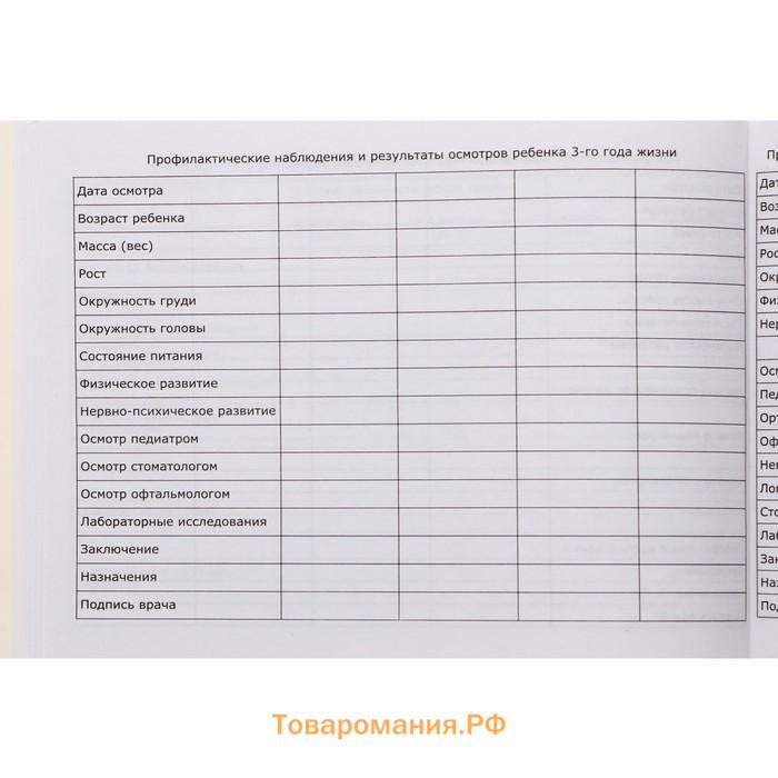 Медицинская карта ребёнка "Веселье", форма №112/у, 60 листов