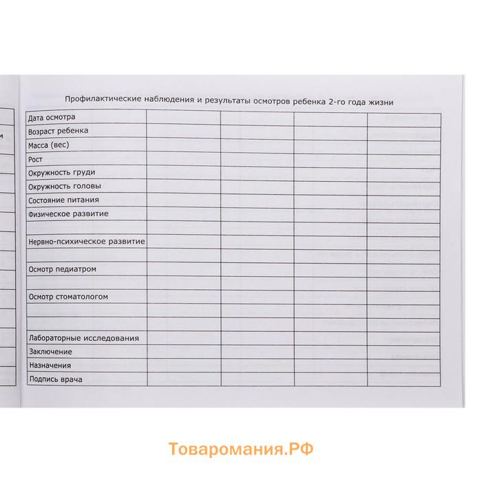 Медицинская карта ребёнка "Классик", форма №112/у, 80 листов