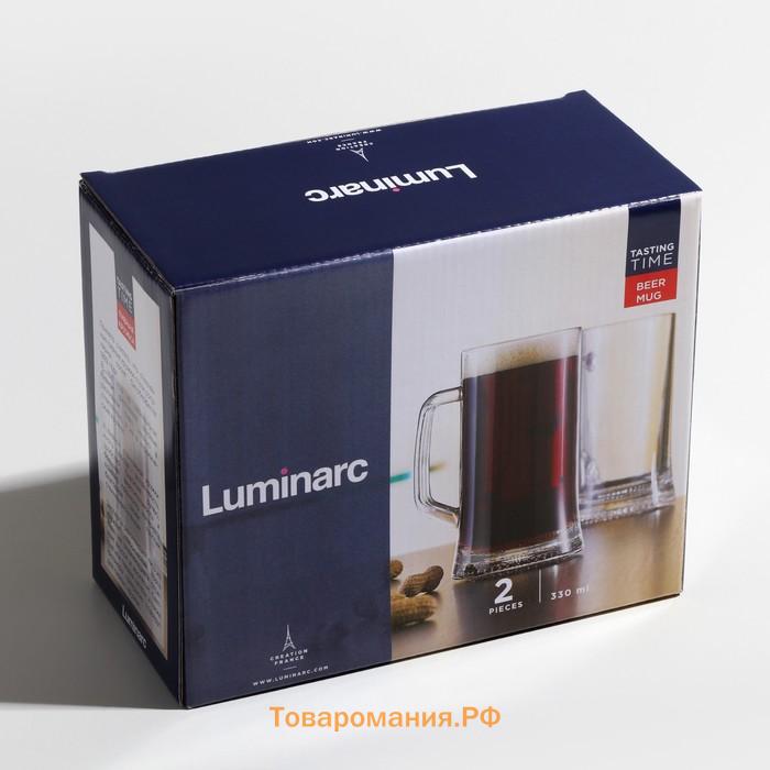 Пивные кружки Luminarc «Время дегустаций», 330 мл, стекло, набор 2 шт