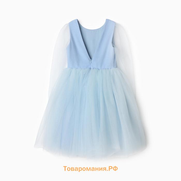 Платье нарядное детское MINAKU: PartyDress, цвет голубой, рост 104 см