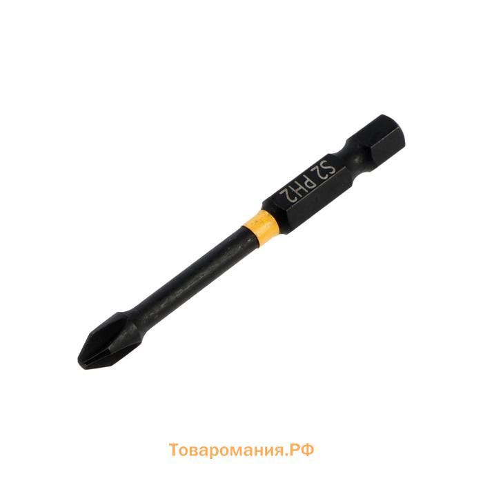 Бита ТУНДРА ПРОФИ, Torsion, сталь S2, PH2 х 65 мм, пвх-чехол