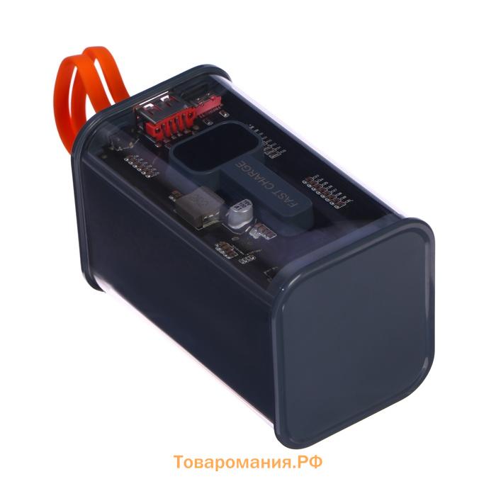 Внешний аккумулятор CRR-31, 20000 мАч, 2USB, 3А, дисплей, QC,кабелиType-C + Lightning, серый