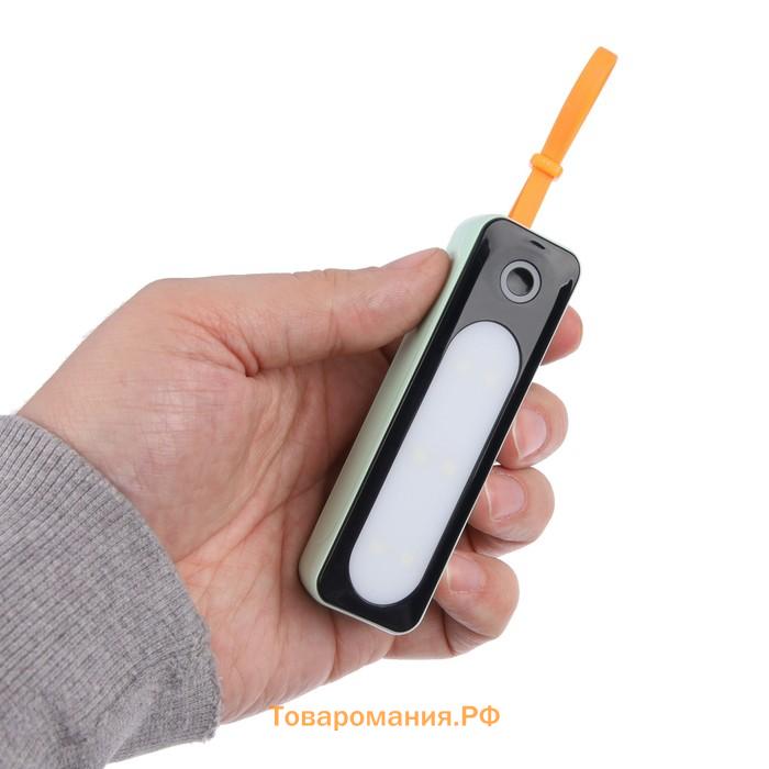 Внешний аккумулятор DX151, 5000 мАч, USB, Type-C, кабель Type-C, фонарь, зелёный